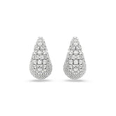 Sublima earrings, Large, White, Rhodium plated